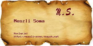 Meszli Soma névjegykártya